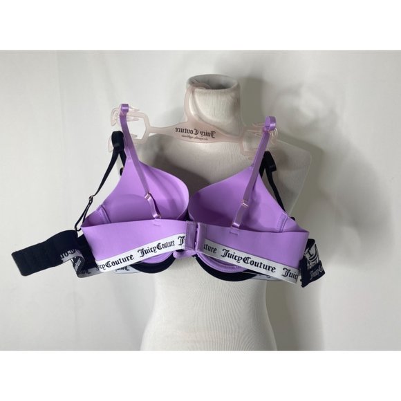 Juicy couture women's sleek and smooth black & white / lavender color 2 bra set - Picture 5 of 8